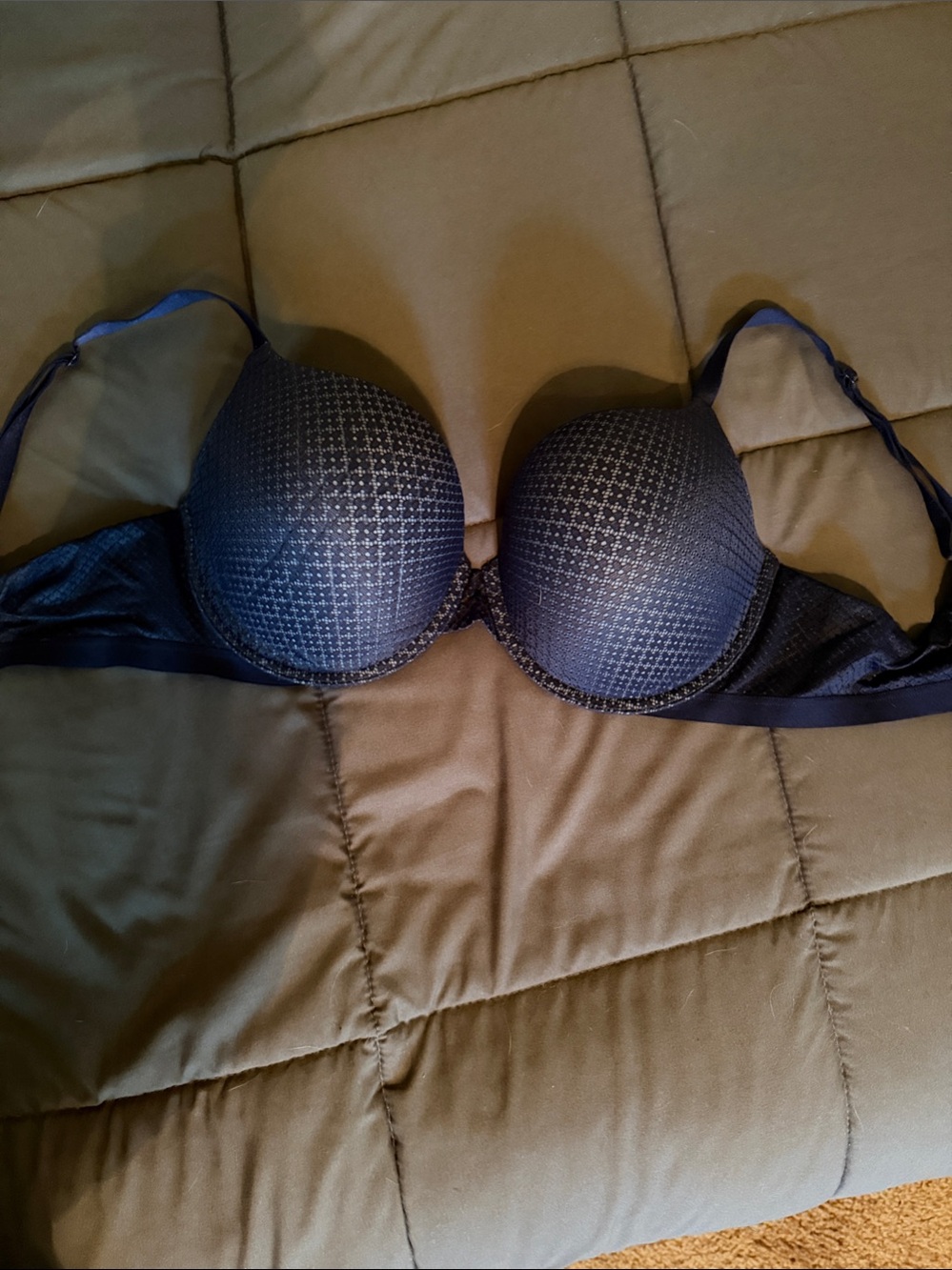 Victoria's Secret Navy Blue Textured Push-Up Bra